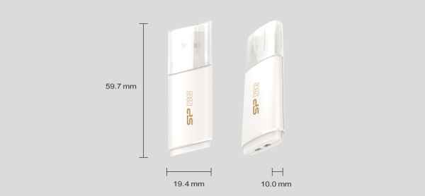 Флеш накопитель 64GB Silicon Power Blaze - B06 White